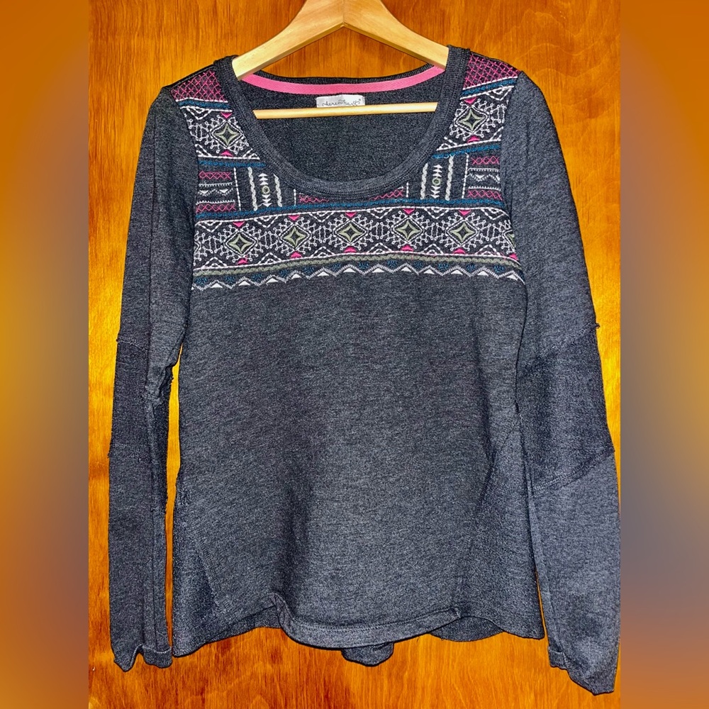 Keren Hart Scoop-neck Embroidered Sweatshirt